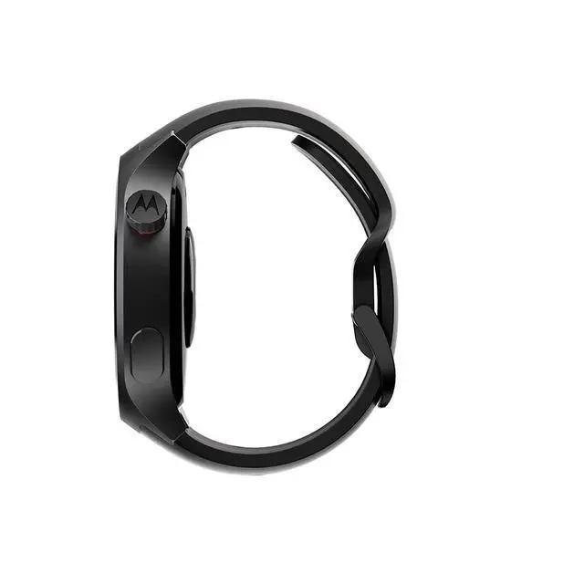Alt view image 5 of 7 - Moto Watch, OLED 1.4" Display, Bluetooth 5.3, Moto AI, Round, Silicone Black Band, Built-in GPS, Waterproof, for Android Devices (Volcanic Black)