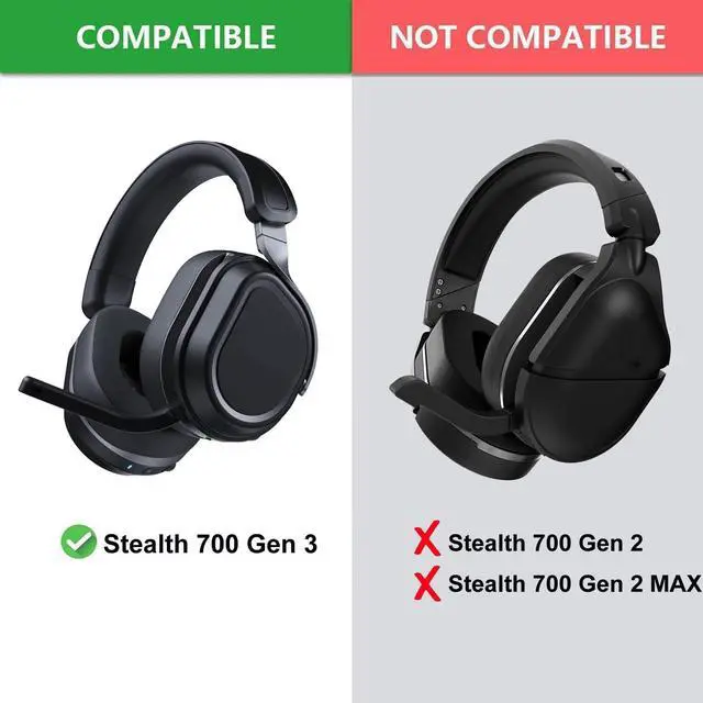 Alt view image 2 of 7 - Cooling-Gel Earpads for Turtle Beach Stealth 700 Gen 3 Headset | Replacement Stealth 700 Gen3 Ear Pads and MIC Foam, High-Density Noise Cancelling Foam