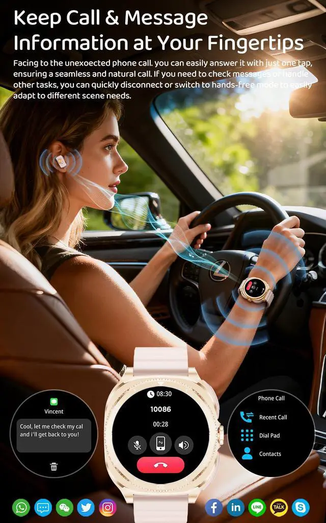 Alt view image 3 of 7 - Smart Watch with Earbuds for Women&Wife Gift, 1.53 HD Display, Bluetooth Call, Music Control,Fitness Tracker, Step,Calories,Sleep Monitor,Heart Rate Monitor,Health Tracking,Android & iOS