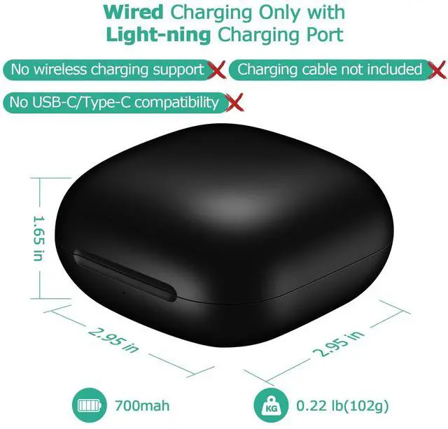 Alt view image 2 of 7 - Charging Case Replacement Compatible with Powerbeats Pro Charger with Bluetooth Pairing Sync Button & 700mAh Built-in Battery (Not Include Power Beats Earbuds)