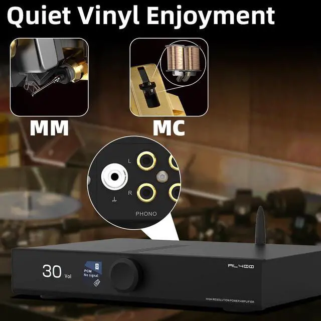 Alt view image 7 of 7 - SMSL AL400 DAC,Power Amplifier,Phono Power Amp,TPA3255 Amp CS43131 Chip,4-Stage Low-Pass/5 Filter Modes Compatible with MM/MC Phono Cartridges Full MQA DAC Support DSD Professional EQ/eARC(Black)