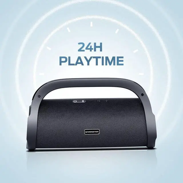 Alt view image 7 of 7 - Adventurer Max Boombox Bluetooth Speaker, IPX7 Waterproof Outdoor Speakers with Double Subwoofer, 100W Stereo Sound and Rich Bass, Wireless Speakers for Home, Party, Beach