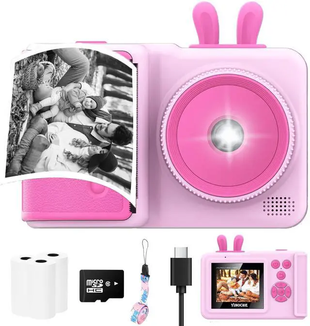 Main image of Kids Camera Instant Print, Camera for Kids with Printable Photos, Toddler Camera Toys for Children Ages 3-14, Digital Camera Birthday Gifts for Girls (Pink)