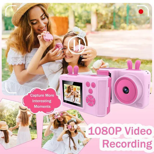 Alt view image 3 of 7 - Kids Camera Instant Print, Camera for Kids with Printable Photos, Toddler Camera Toys for Children Ages 3-14, Digital Camera Birthday Gifts for Girls (Pink)