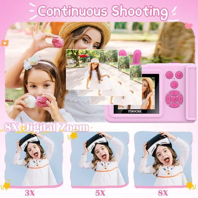 Alt view image 5 of 7 - Kids Camera Instant Print, Camera for Kids with Printable Photos, Toddler Camera Toys for Children Ages 3-14, Digital Camera Birthday Gifts for Girls (Pink)