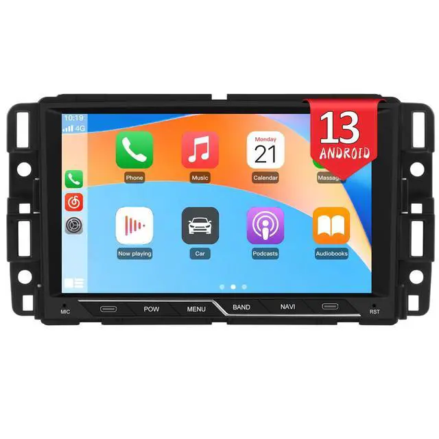 Main image of 8" Touch Screen Car Radio for Chevy Silverado Tahoe GMC Sierra 2007-2013 | Silverado 1500 2500 3500 Radio Android Stereo with CarPlay Android Auto AM FM Bluetooth GPS Navigation