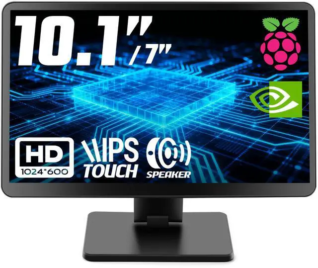Main image of 10.1-inch Small Monitor with Touchscreen for Raspberry Pi, Home Assistant | Portable Mini Computer Monitor, 5-Points Capacitive Touch 1024 x 600 IPS LCD HDMI Display for Mac mini PC Streamdeck DIY