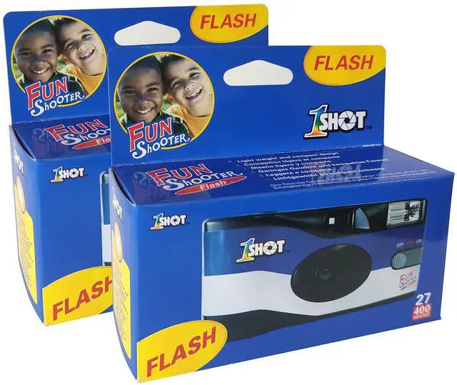 Main image of Disposable Camera 35mm One-Time-Use Camera Single Use Camera with Flash ASA/ISO 400 Color Film 27 Exposures Film Camera Disposable for Party, Wedding, Travel 2-Pack