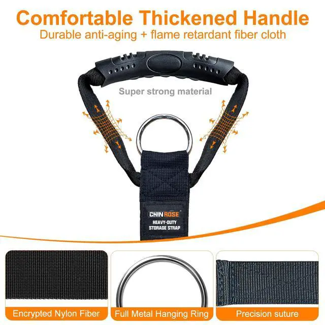 Alt view image 3 of 7 - Extension Cord Organizer 2 Pack, Cord Storage Organizer with 5 Slots | Garage Garden Storage Straps, All in One Hanger Straps for Cable, Hose, Rope, Tool Management