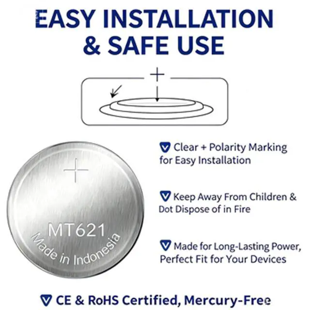 Alt view image 2 of 7 - 295-5100 Battery,Compatible with Panasonic Battery for Replacement for Citizen Eco Drive Watch Capacitor 295-5100 MT621 BP10, E000, E001, E010, E011