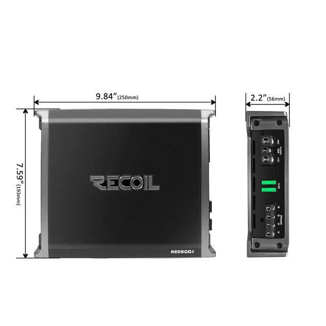 Alt view image 7 of 7 - RED600-1 1320 Watts Class-D Car Audio Mono-Block Subwoofer Amplifier | 1 Ohm Stable Remote Bass Knob Included