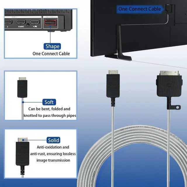 Alt view image 4 of 7 - The Frame TV Cable BN39-03006A 5M /16Ft Compatible with Samsung Frame TV | Bn39-02470a The Frame TV One Connect Cable Compatible with Samsung tv LS03FAF LS03BAF LS03RA LS03DAF LS03TA LS03AAF Q90R