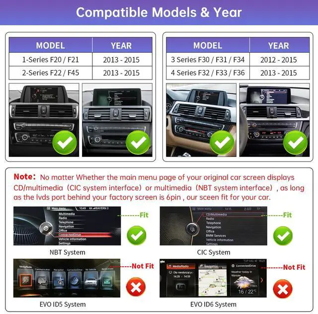 Alt view image 2 of 7 - Wireless CarPlay Interface Decoder for BMW 1/2/3/4 Series NBT | CarPlay Retrofit Kit for BMW F20/F21/F22/F23/F30/F31/F32/F33 with NBT (2011-2015), Wireless Carplay, Android Auto, MirrorLink