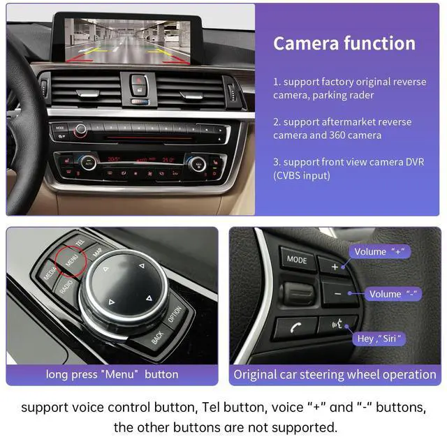 Alt view image 5 of 7 - Wireless CarPlay Interface Decoder for BMW 1/2/3/4 Series NBT | CarPlay Retrofit Kit for BMW F20/F21/F22/F23/F30/F31/F32/F33 with NBT (2011-2015), Wireless Carplay, Android Auto, MirrorLink