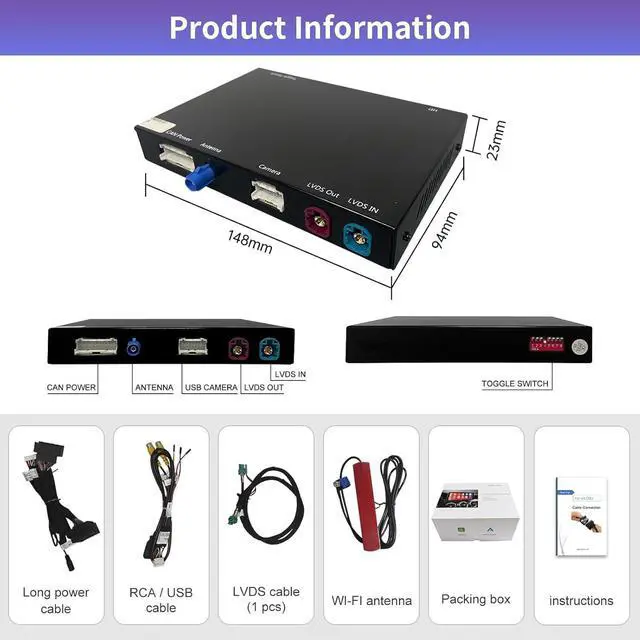 Alt view image 7 of 7 - Wireless CarPlay Interface Decoder for BMW 1/2/3/4 Series NBT | CarPlay Retrofit Kit for BMW F20/F21/F22/F23/F30/F31/F32/F33 with NBT (2011-2015), Wireless Carplay, Android Auto, MirrorLink