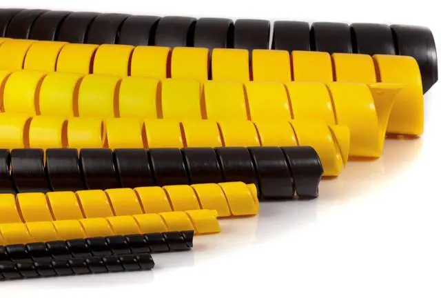Alt view image 2 of 5 - Caplugs SPPC Series Safeplast Pre-Cut Spiral Wrap, Hose & Cable Protector, Black HD-PE, 1.5" OD x 12' Pre-Cut Length, Hydraulic & Pneumatic Hoses (40PC14BK)