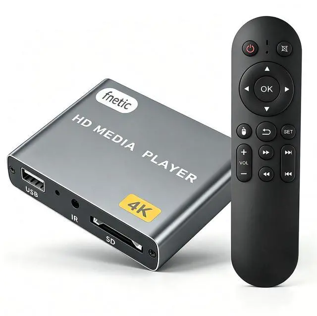 Main image of 4K@30Hz HD Digital Media Player with USB/TF Card Slot for TV Projector | Support Digital Signage, H.265 HEVC MP4 MKV MP3 Photos PPT, HDMI & AV Output, Remote Control, Plug & Play, Auto Playback Loop