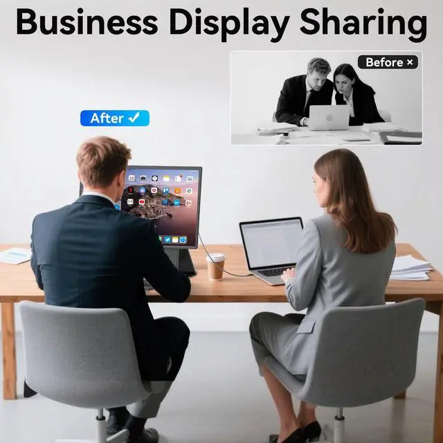 Alt view image 3 of 6 - Portable Monitor, 24 inch 1080P FHD 100Hz Laptop Screen Extender, Large Gaming Monitor IPS Display for Laptop, Desktop, MacBook, PS4/5 with Kickstand VESA Compatible