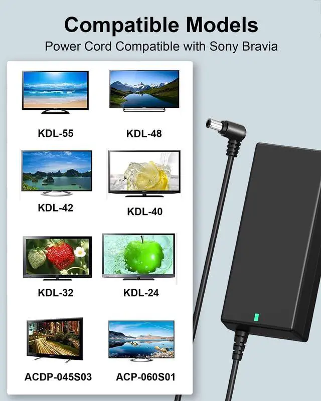 Alt view image 4 of 7 - 90W 19.5V 4.7A Laptop Charger Compatible with Sony Vaio VGP PCG | 19.5V Power Cord with Bravia TV KDL Series KDL-32W600D KDL-40W650D KDL-40R510C KDL-48R510C KDL-48W600B KDL-40W600B