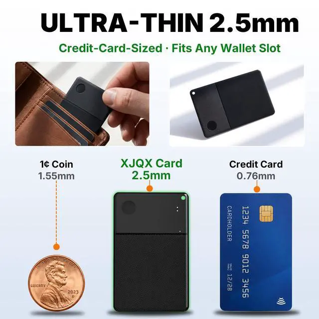 Alt view image 4 of 7 - Wallet Tracker Card for Android, Ultra Thin 2.5mm Bluetooth Card Tracker, 5 Year Battery, Loud 115dB Locator for Wallet, Passport, Luggage, Works with Google Find Hub (Android Only)