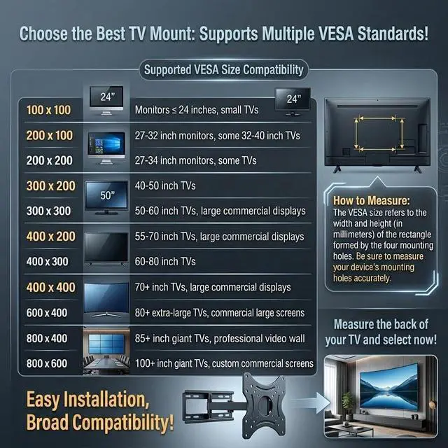 Alt view image 4 of 7 - Recessed in Wall TV Mount, 28-Inch Extension and Cable Management | Flush Fit Flat Curved 55"-90" TVs, Low-Profile Hidden Install, Wood Concrete Compatible, VESA 200x200-800x600, 16" Studs Only