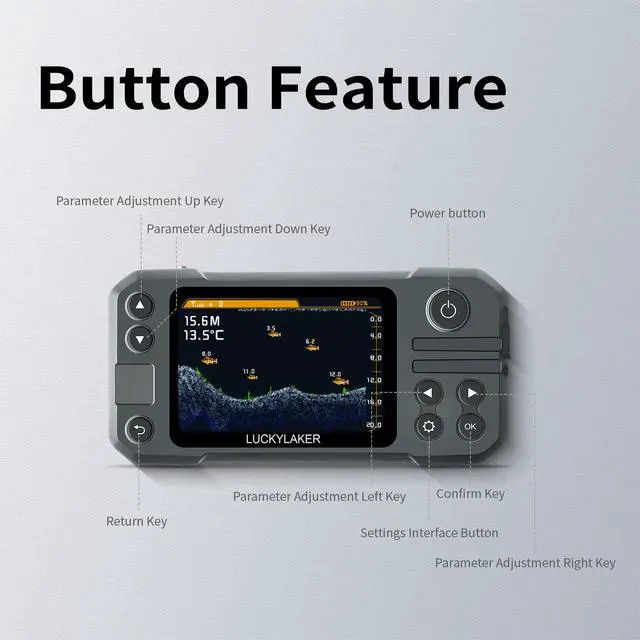 Alt view image 6 of 7 - Wireless Kayak Fish Depth Finder Handheld Portable Fish Finders Transducer Bass Fishing Sonar Sensor Mount with Floating Plate for Boats MT-202PLUS