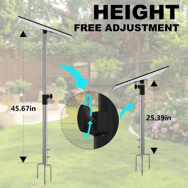 Alt view image 4 of 6 - Starlink Gen 3 Pole Mount Kit,Stainless Steel Ground Stand 4.6ft Adjustable | 360° rotating, 3-prong stabilizer, pipe adapter included, heavy-duty for outdoor installation