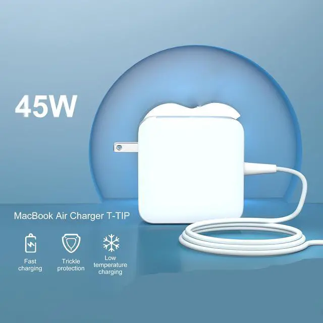 Alt view image 2 of 7 - Outlet Freedom, 45W T-Tip Charger for Mac Book Air Model A1466 & A1465 | Fray-proof reinforced 45W T-Tip cord. The perfect replacement charger for Mac Book Air 11/13" A1466, A1465, A1436 (2012-17)