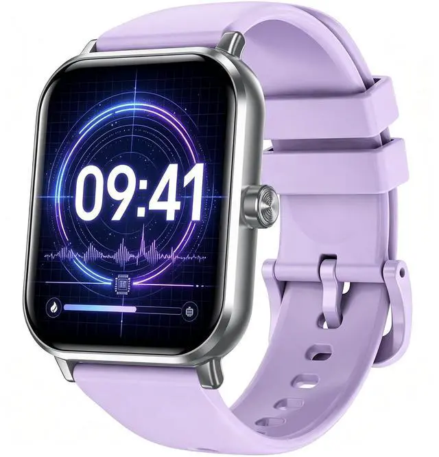 Main image of Smart Watch for Men/Women Android & iPhone, 1.83" HD Touch Screen, Bluetooth Calling, 5 ATM Waterproof Fitness Tracker with 130+ Sports Modes, 24/7 Health Monitor (Purple)