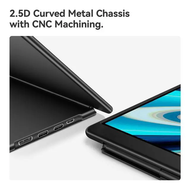 Alt view image 3 of 4 - Q5 16" 2.5K 120Hz Portable Monitor, QLED 100% DCI-P3 Hummingbird Anti-Glare Screen, Ultra-Slim Aluminum, Mac-Compatible for MacBook Pro/Air, iPad, Laptop, Windows Desktop, Consoles