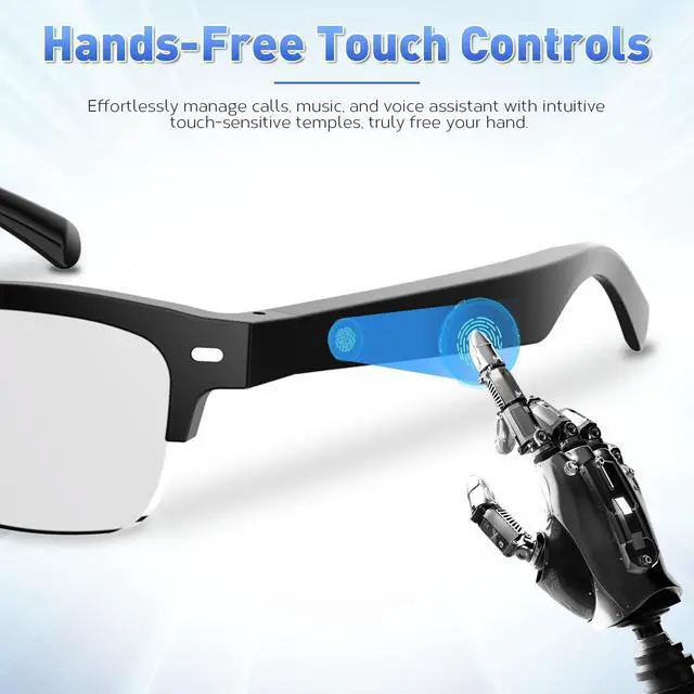 Alt view image 3 of 7 - Smart Bluetooth Glasses with Open-Ear Audio & Photochromic Lenses | Bluetooth 5.4 Audio Sunglasses with Voice Assistant, IPX4 Water Resistance, Polarized Lenses for Travel, Work & Driving