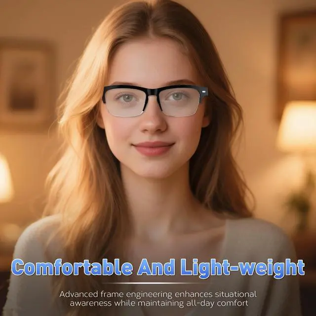 Alt view image 6 of 7 - Smart Bluetooth Glasses with Open-Ear Audio & Photochromic Lenses | Bluetooth 5.4 Audio Sunglasses with Voice Assistant, IPX4 Water Resistance, Polarized Lenses for Travel, Work & Driving