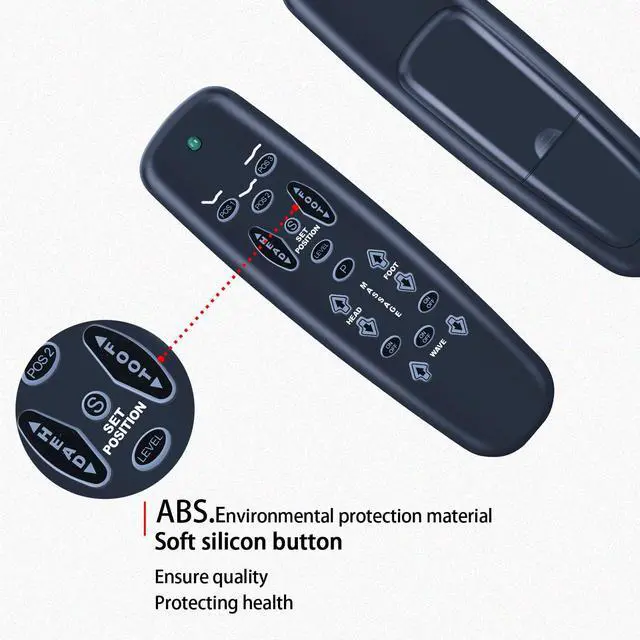 Alt view image 7 of 7 - Adjustable Bed Replacement Backlit Remote Control for Leggett and Platt Basis C3, for Lifestyles S-Cape E95 Adjustable Bed (Black)