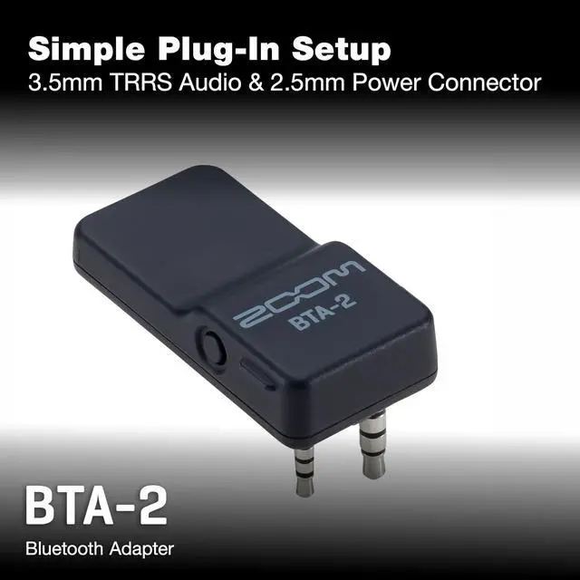 Alt view image 4 of 6 - BTA-2 Bluetooth Adapter for PodTrak P4 and PodTrak P8, wirelessly connect phone to record remote interviews, Black, Small | Wirelessly Connect Phone To Record Remote Interviews