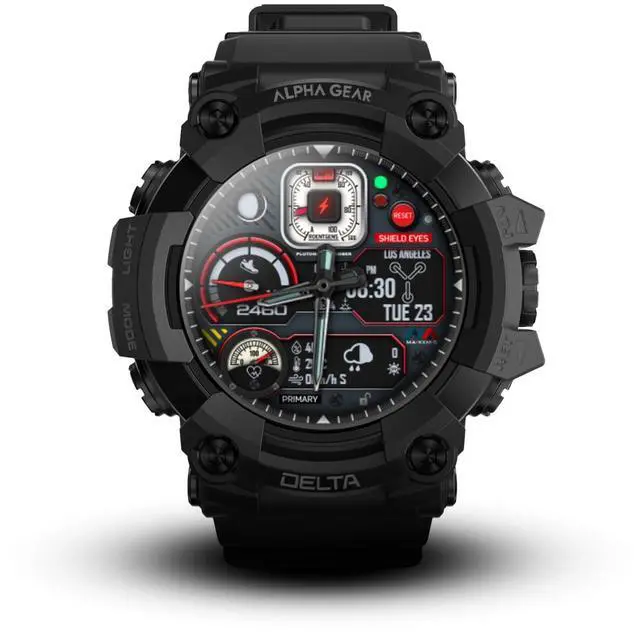 Alt view image 3 of 5 - Delta Smartwatch for Men, Tactical Rugged Smart Watch, IP69K Water + Dust Resistant, 380mAh 21-Day Battery, Bluetooth Calling, Operates -15F to 140F, for Android iPhone, Dark Night
