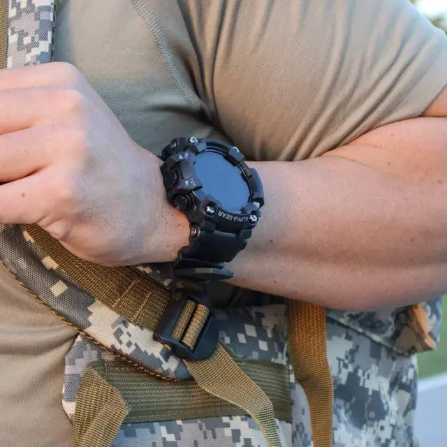 Alt view image 4 of 5 - Delta Smartwatch for Men, Tactical Rugged Smart Watch, IP69K Water + Dust Resistant, 380mAh 21-Day Battery, Bluetooth Calling, Operates -15F to 140F, for Android iPhone, Dark Night