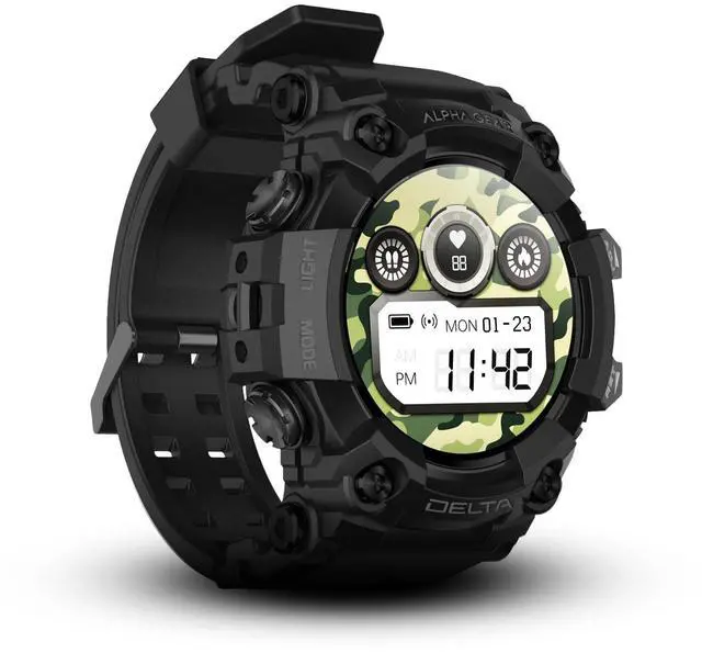 Alt view image 5 of 5 - Delta Smartwatch for Men, Tactical Rugged Smart Watch, IP69K Water + Dust Resistant, 380mAh 21-Day Battery, Bluetooth Calling, Operates -15F to 140F, for Android iPhone, Dark Night