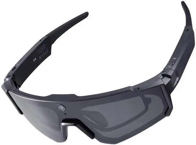 Main image of Sporty AI Bluetooth Smart Glasses with Camera for Cycling & Hiking Unisex |, IP54 Waterproof, Detachable Inner Lense, 1200P EIS Pro-Stabilized Recording, Dual-Mic ENC Noise-Reduction, Black