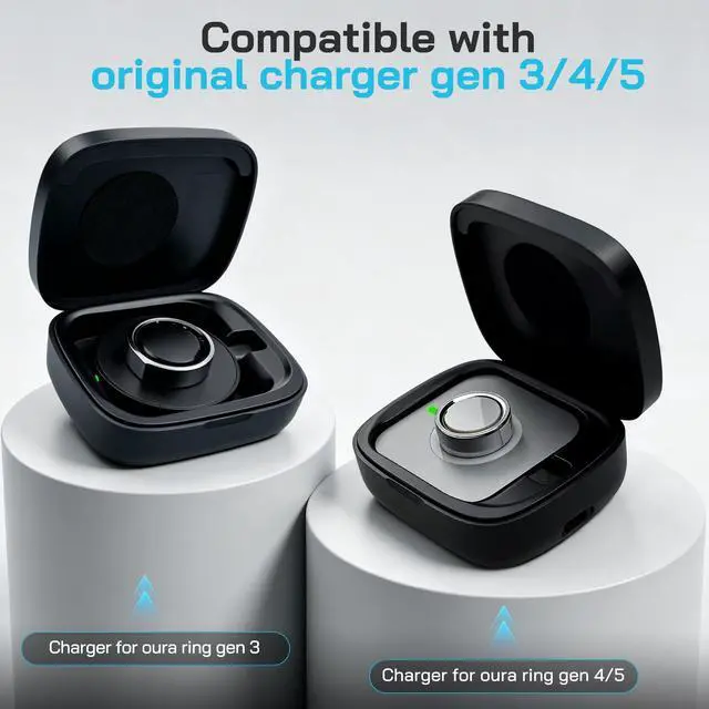 Alt view image 2 of 7 - Smart Ring Charging Case for Oura Ring Gen 5, Gen 4, and Gen 3, 1000mAh Portable Travel Charger Station, Fits All-Sized Ring Gen 5 Gen 4 | Gen 3 (Official Charger NOT Included)