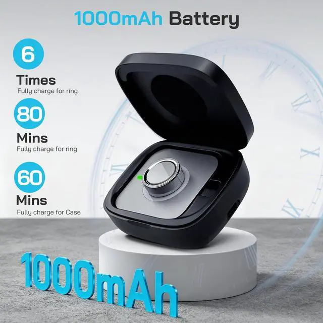 Alt view image 6 of 7 - Smart Ring Charging Case for Oura Ring Gen 5, Gen 4, and Gen 3, 1000mAh Portable Travel Charger Station, Fits All-Sized Ring Gen 5 Gen 4 | Gen 3 (Official Charger NOT Included)