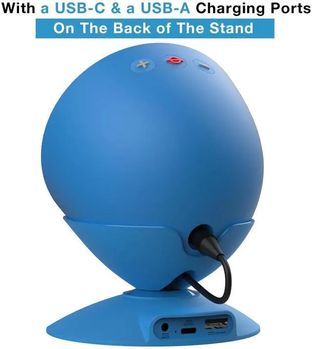 Alt view image 2 of 7 - Charging Stand for Echo Spot with USB-C and USB-A Charging Ports for Multiple Devices, Echo Spot Stand Charging Station for iPhone Cellphones and Earbuds (Blue)