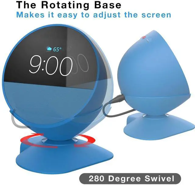 Alt view image 4 of 7 - Charging Stand for Echo Spot with USB-C and USB-A Charging Ports for Multiple Devices, Echo Spot Stand Charging Station for iPhone Cellphones and Earbuds (Blue)