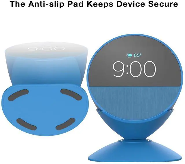 Alt view image 7 of 7 - Charging Stand for Echo Spot with USB-C and USB-A Charging Ports for Multiple Devices, Echo Spot Stand Charging Station for iPhone Cellphones and Earbuds (Blue)