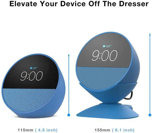 Alt view image 6 of 7 - Charging Stand for Echo Spot with USB-C and USB-A Charging Ports for Multiple Devices, Echo Spot Stand Charging Station for iPhone Cellphones and Earbuds (Blue)