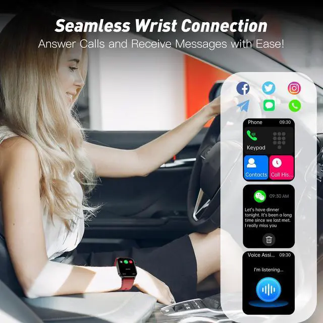 Alt view image 4 of 7 - Smart Watch for Men Women, 2.04" AMOLED Color Screen, 24/7 Heart Rate, Blood Oxygen, Blood Pressure, Sleep and Stress Health Monitor, Blood and Body Composition Insights, 150 Sports Modes (Black)