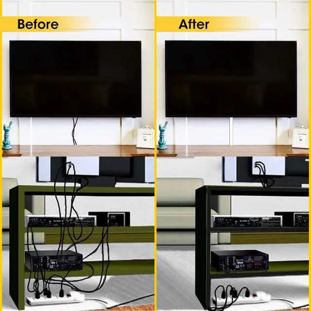 Alt view image 7 of 7 - Cable Raceway Kit, Cable Management System Open Slot Wiring Raceway Duct with Cover, On-Wall Concealer Organizer for Cable Pass to Hide Wires Cords for TVs, Computers - 9x15.4inch, Black