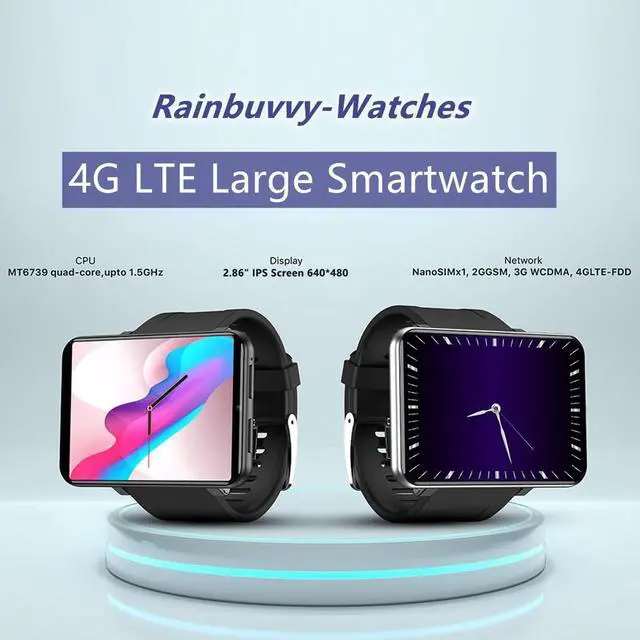 Alt view image 2 of 5 - 4G Smart Watch 2.86 Inch Screen Android 7.1 1GB+16GB 5MP Camera 2700mAh Battery Smartwatch for Men (Black, 1GB 16GB)