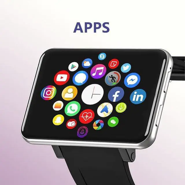 Alt view image 5 of 5 - 4G Smart Watch 2.86 Inch Screen Android 7.1 1GB+16GB 5MP Camera 2700mAh Battery Smartwatch for Men (Black, 1GB 16GB)