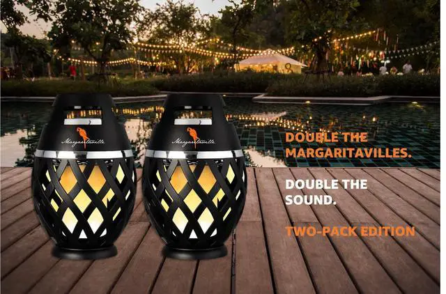 Alt view image 6 of 7 - Margaritaville Tiki Torch - Waterproof Bluetooth Speaker, Portable Party Speaker with Flickering LED Lights, Perfect for Travel, Parties, Yards, and Pools (2 Pack)