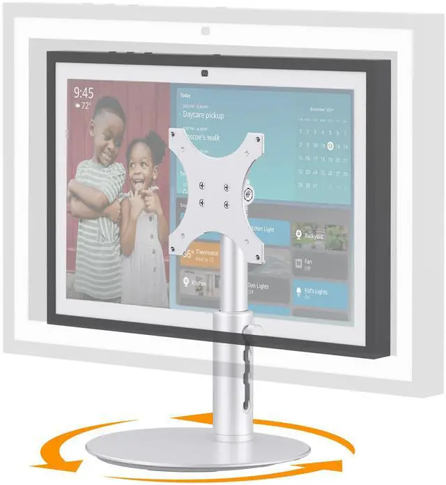 Main image of Rotating Stand for Echo Show 15/21, 4-Level Height, Adjustable Tilt | 360° Swivel Base, Aluminum Alloy, 4 Height Positions, Adjustable Tilt, Easy Installation, Silver